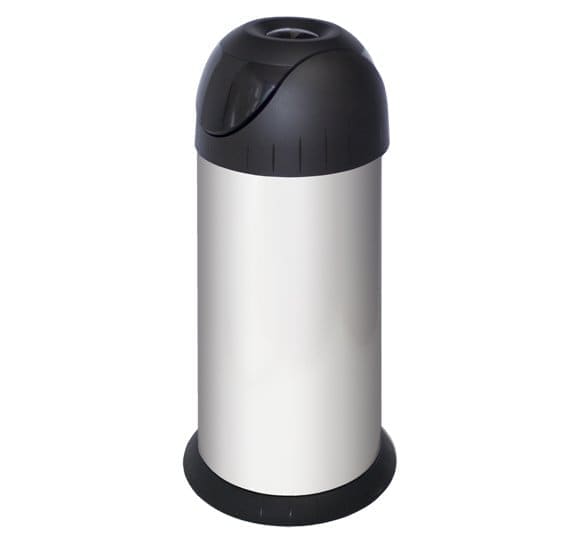 Bin with hinged cover
